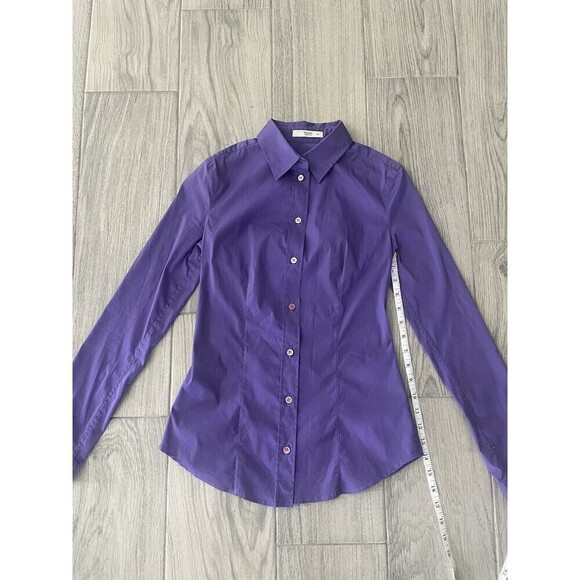 Prada Purple Button Up Cotton Blouse Women’s European Sz 38 EU Made in Italy A1 - Picture 6 of 8